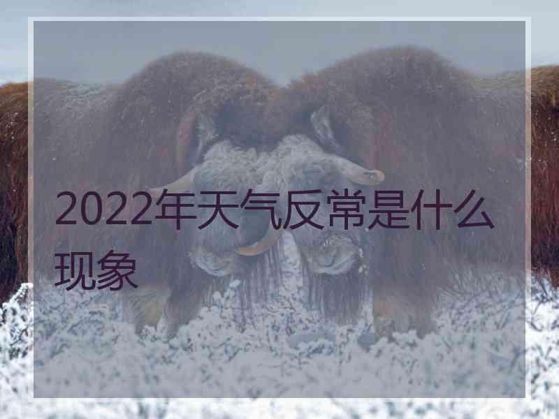 2022年天气反常是什么现象