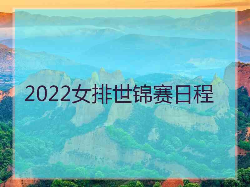 2022女排世锦赛日程