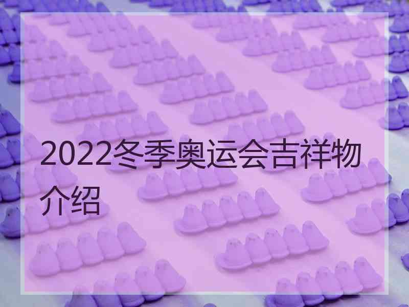 2022冬季奥运会吉祥物介绍