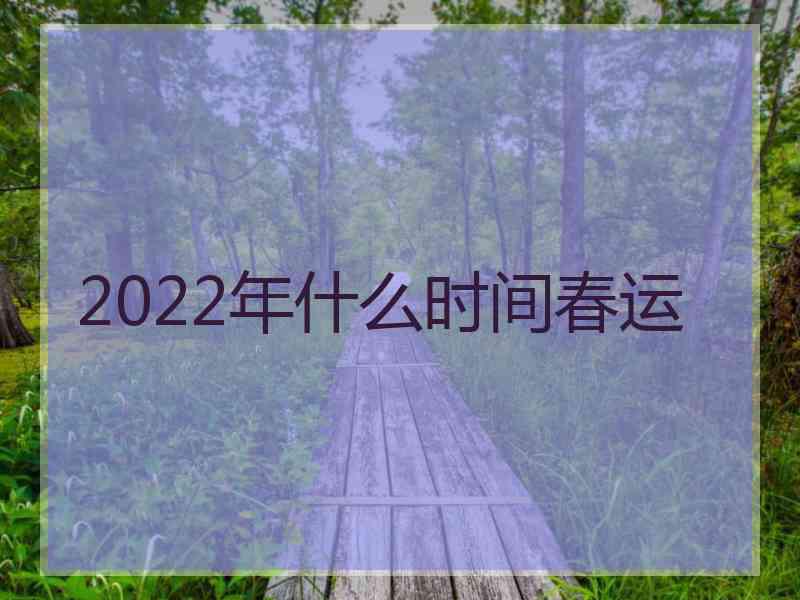 2022年什么时间春运