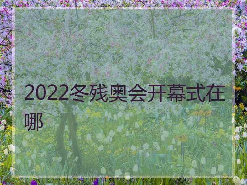 2022冬残奥会开幕式在哪