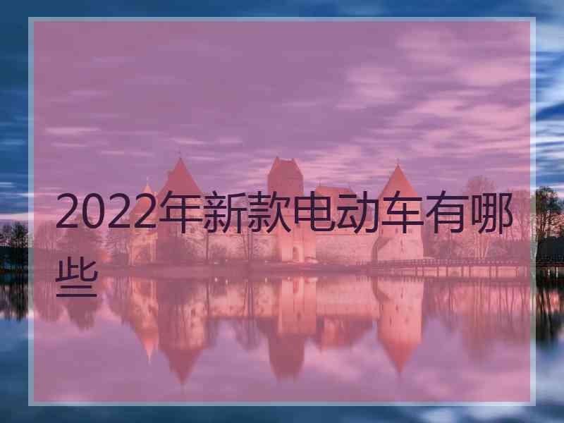 2022年新款电动车有哪些