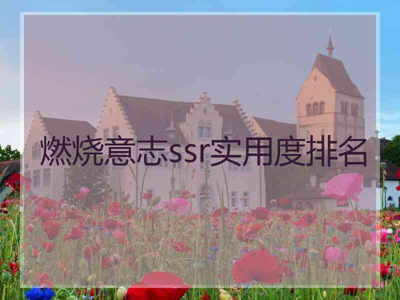 燃烧意志ssr实用度排名