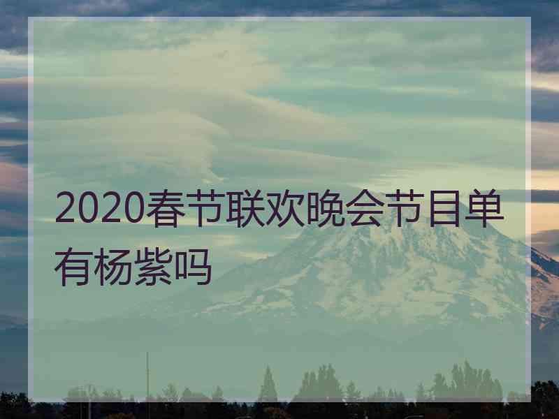 2020春节联欢晚会节目单有杨紫吗