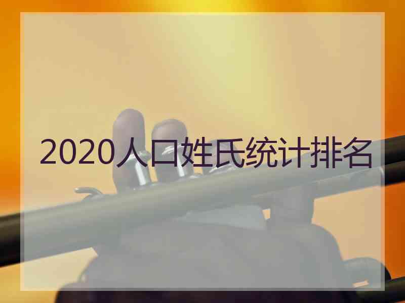 2020人口姓氏统计排名