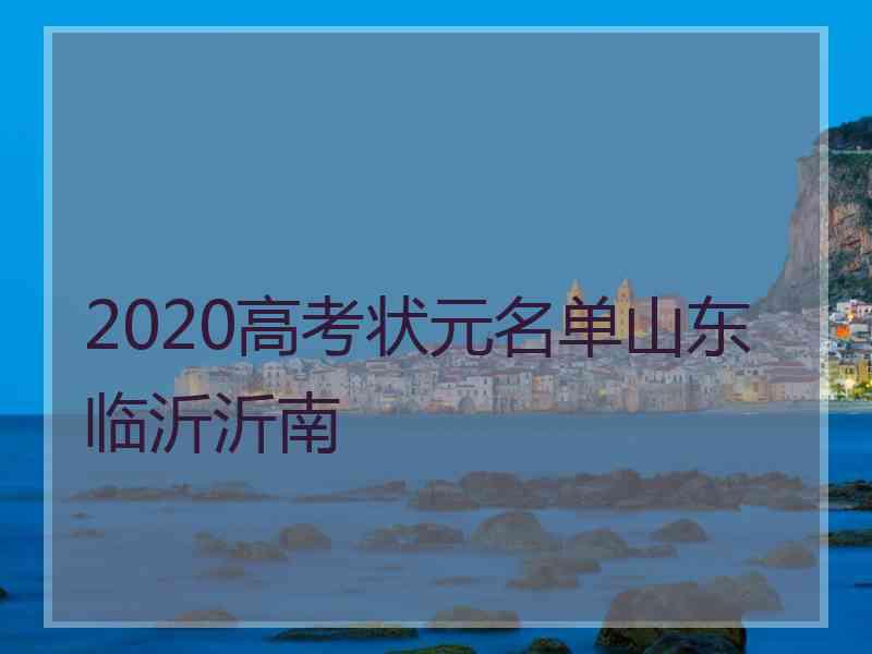 2020高考状元名单山东临沂沂南