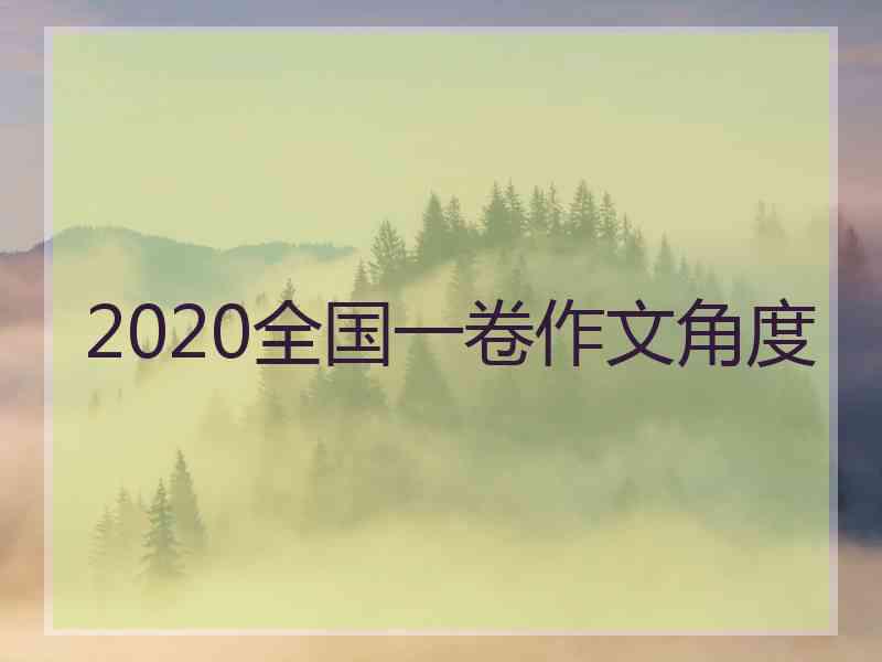 2020全国一卷作文角度