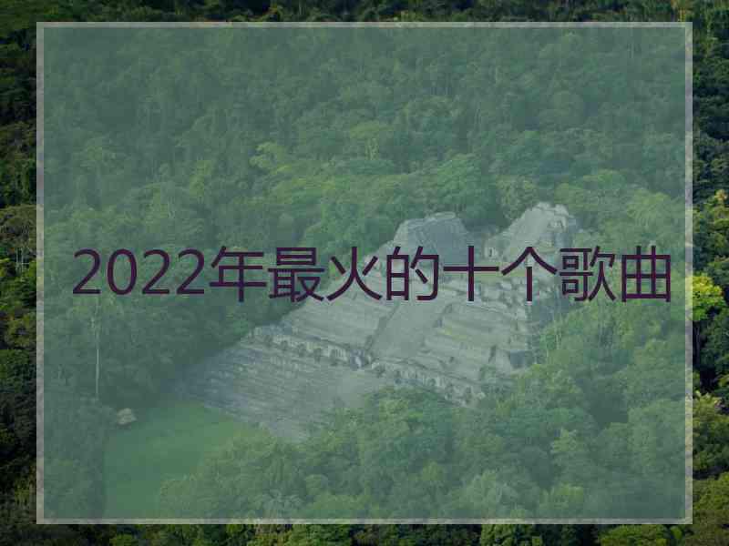 2022年最火的十个歌曲