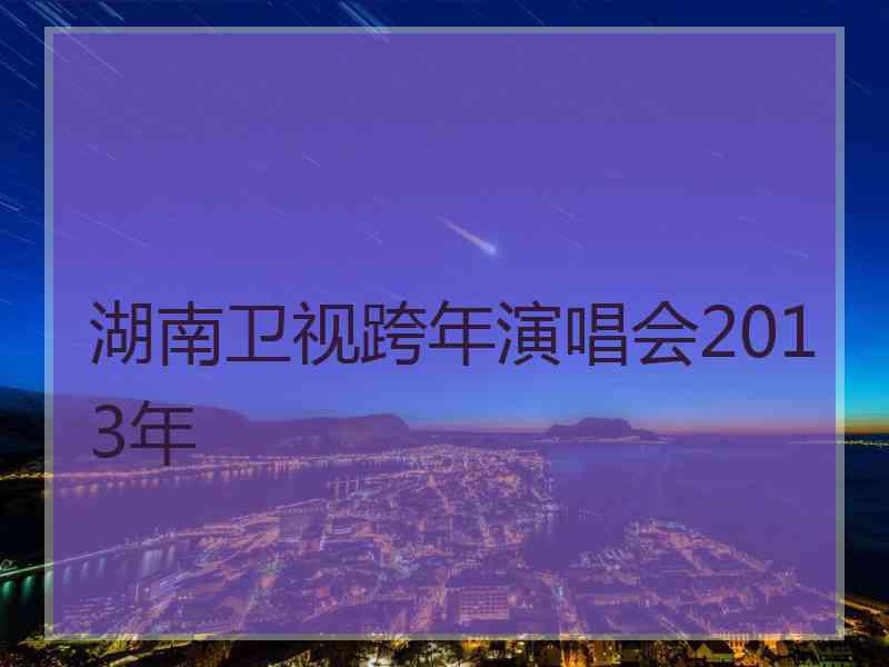 湖南卫视跨年演唱会2013年