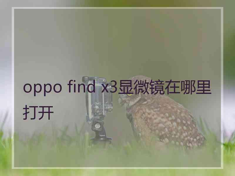 oppo find x3显微镜在哪里打开