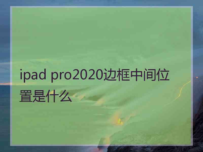 ipad pro2020边框中间位置是什么