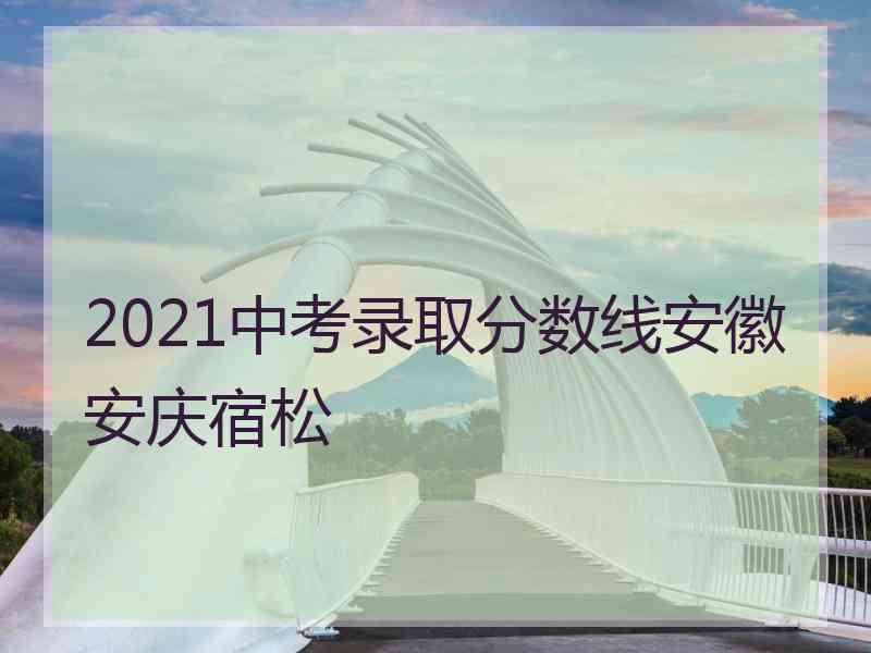 2021中考录取分数线安徽安庆宿松