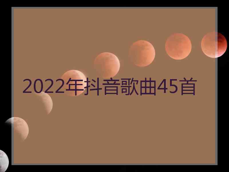 2022年抖音歌曲45首