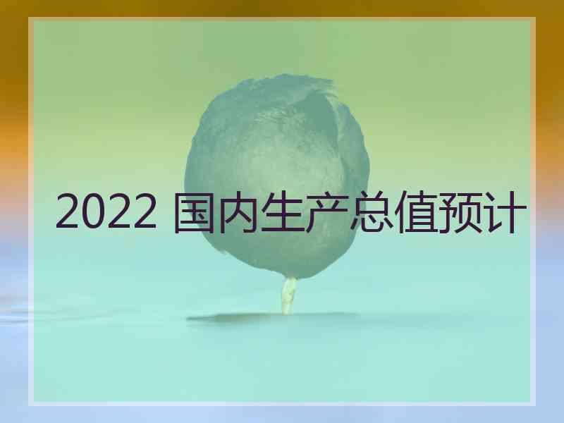 2022 国内生产总值预计