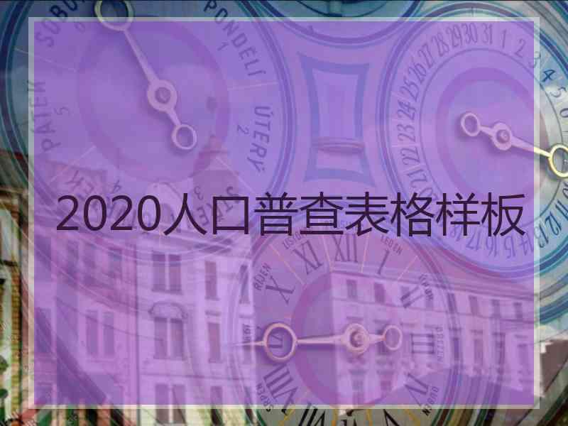 2020人口普查表格样板