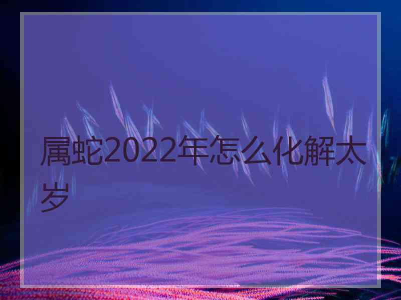 属蛇2022年怎么化解太岁