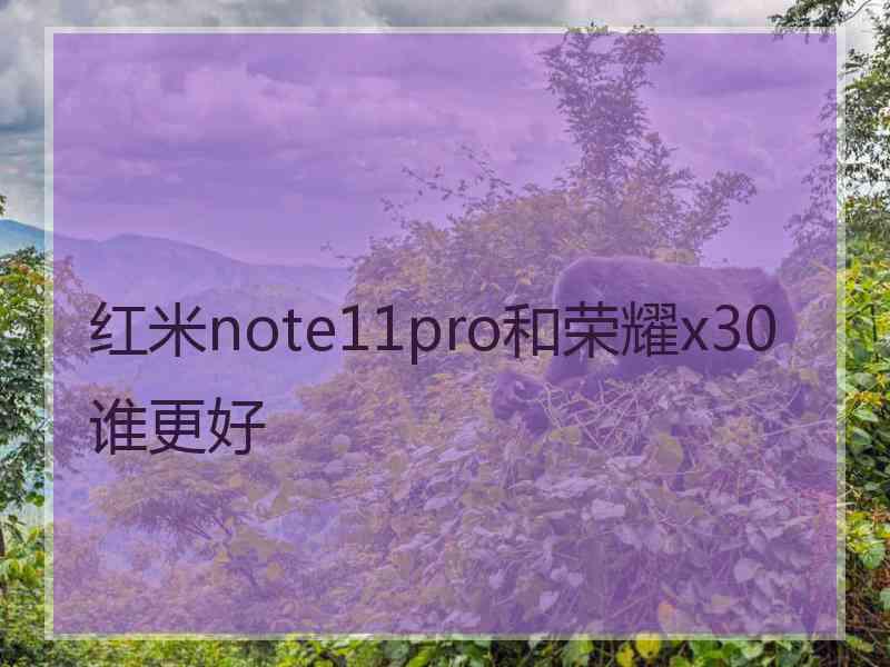 红米note11pro和荣耀x30谁更好