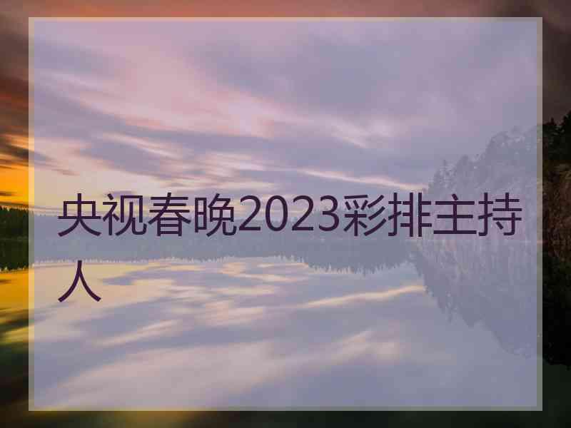 央视春晚2023彩排主持人