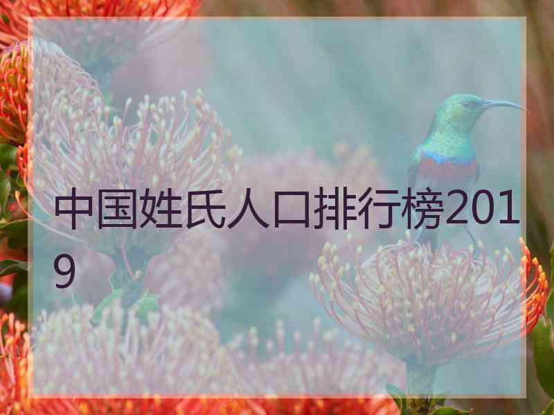 中国姓氏人口排行榜2019