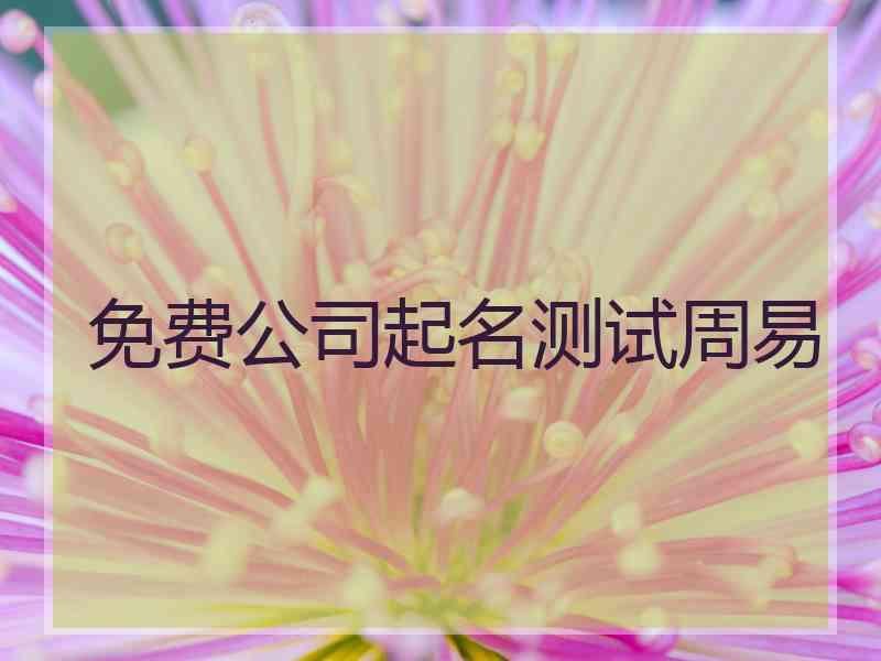 免费公司起名测试周易