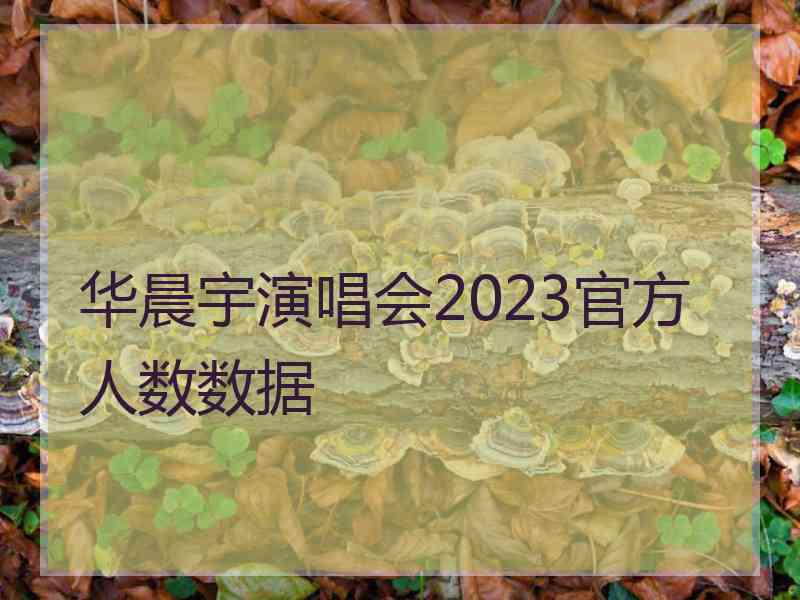 华晨宇演唱会2023官方人数数据