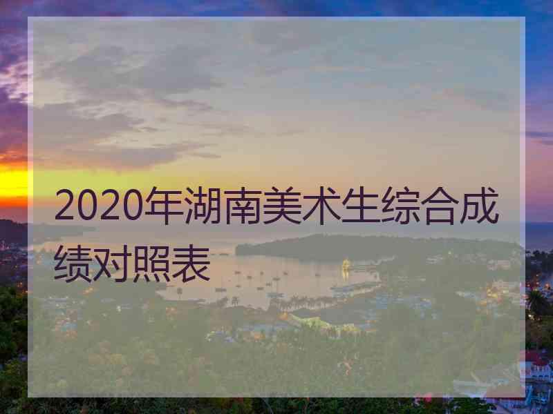 2020年湖南美术生综合成绩对照表