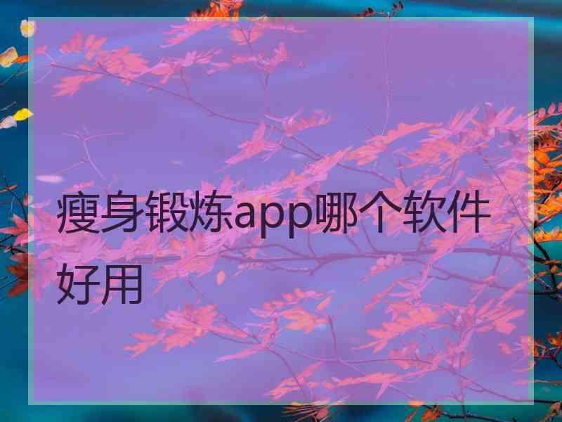 瘦身锻炼app哪个软件好用