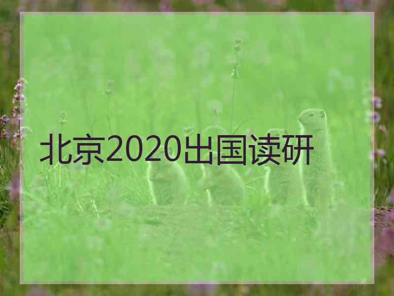 北京2020出国读研