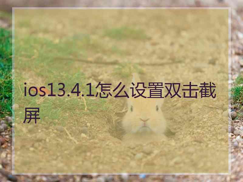 ios13.4.1怎么设置双击截屏