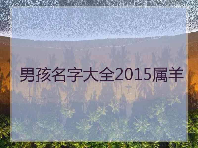 男孩名字大全2015属羊