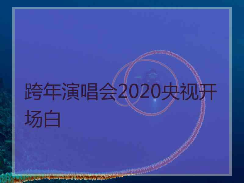 跨年演唱会2020央视开场白