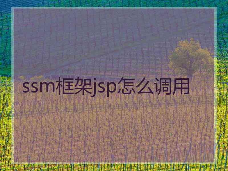 ssm框架jsp怎么调用