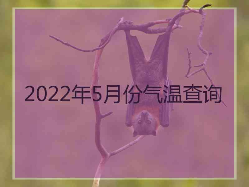 2022年5月份气温查询