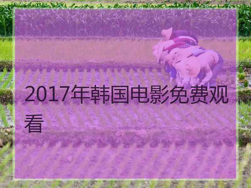 2017年韩国电影免费观看