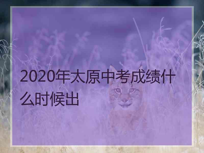 2020年太原中考成绩什么时候出