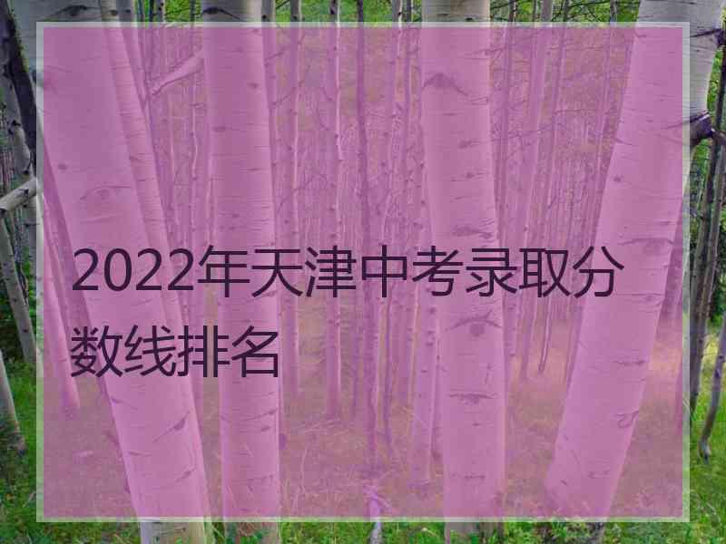 2022年天津中考录取分数线排名