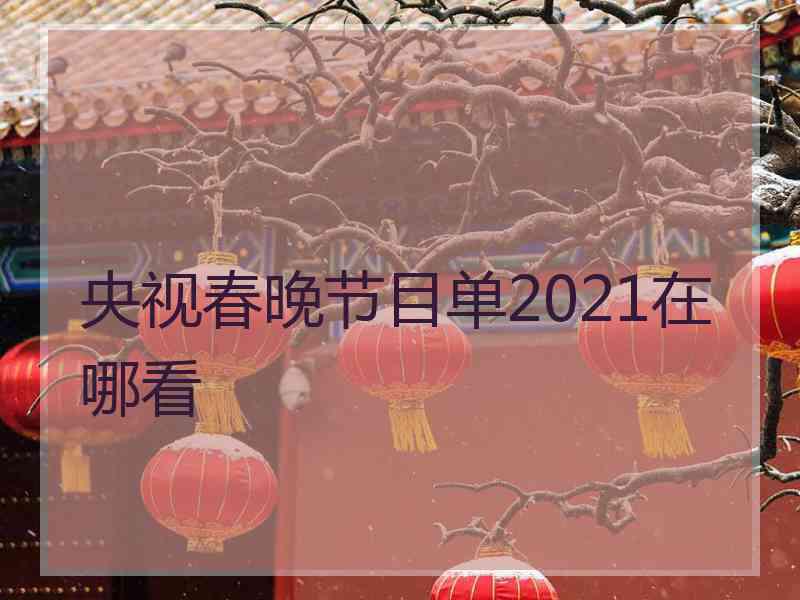 央视春晚节目单2021在哪看