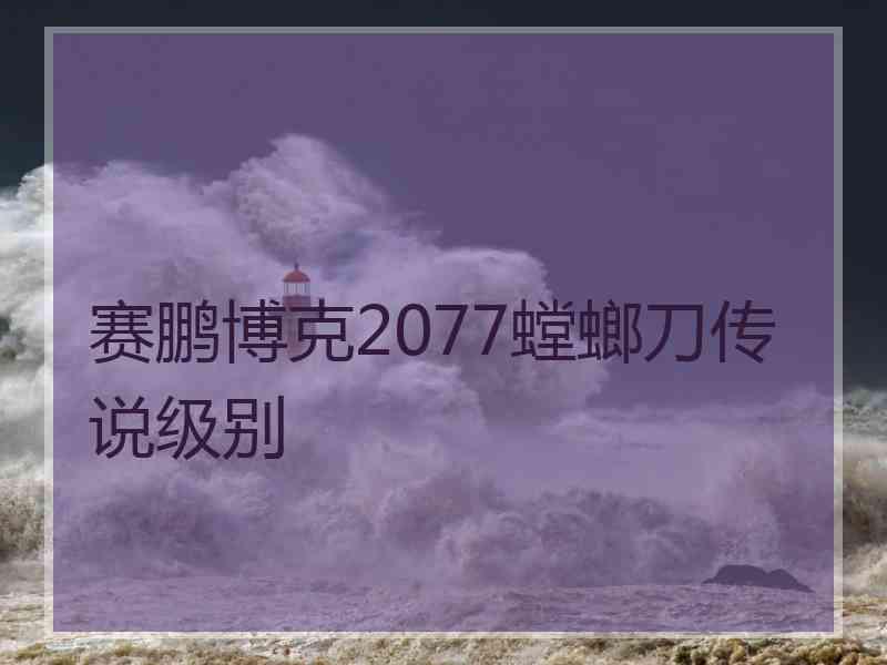 赛鹏博克2077螳螂刀传说级别