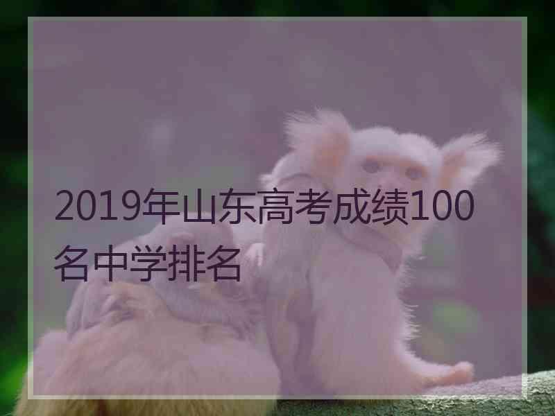 2019年山东高考成绩100名中学排名