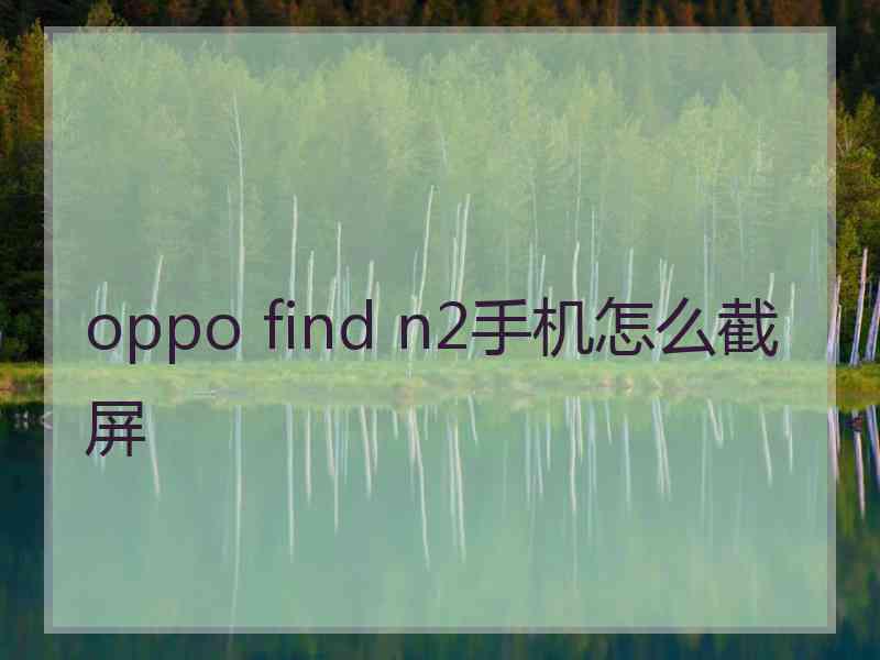 oppo find n2手机怎么截屏