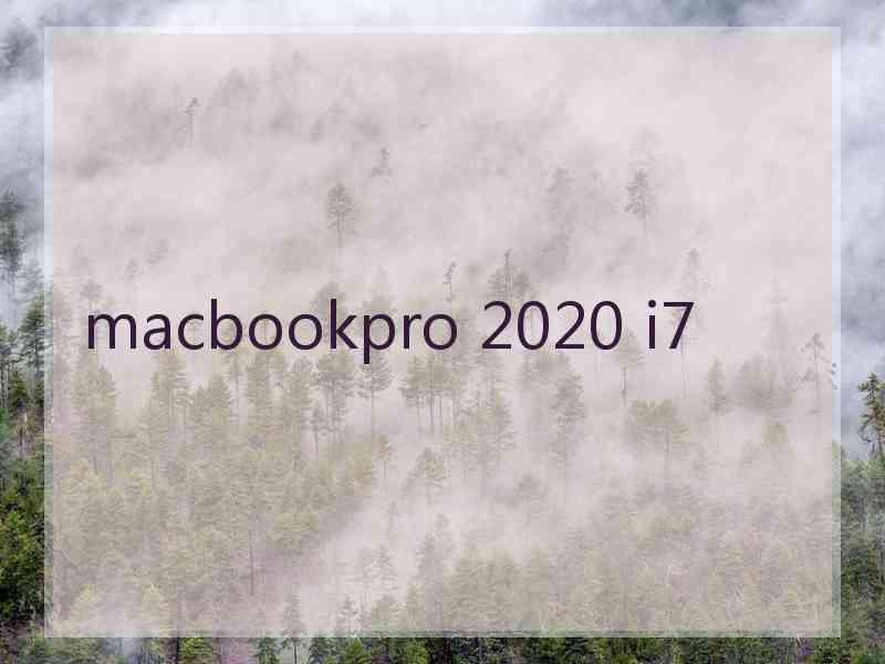 macbookpro 2020 i7