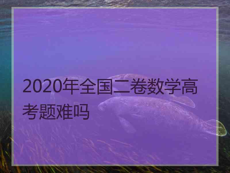 2020年全国二卷数学高考题难吗