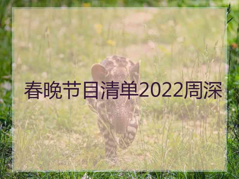 春晚节目清单2022周深