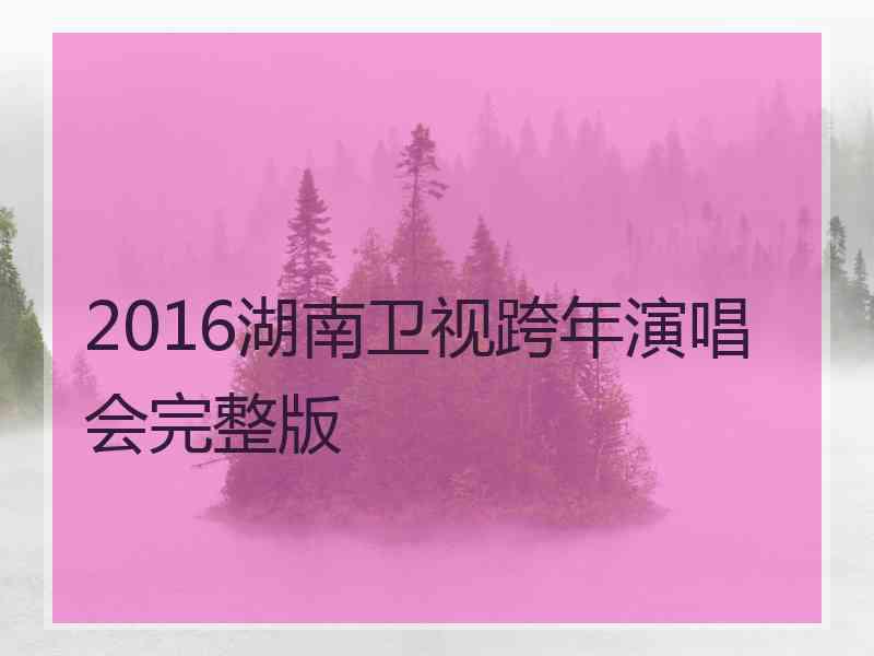 2016湖南卫视跨年演唱会完整版