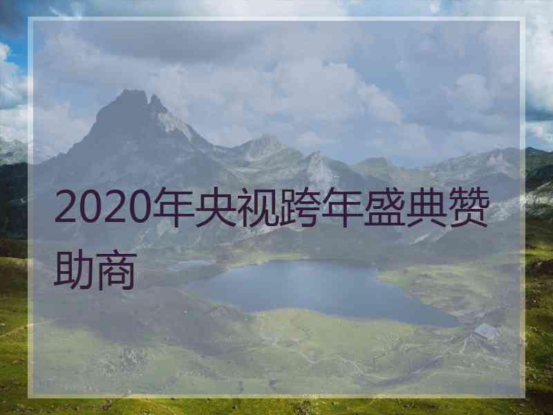 2020年央视跨年盛典赞助商