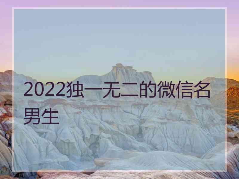 2022独一无二的微信名男生