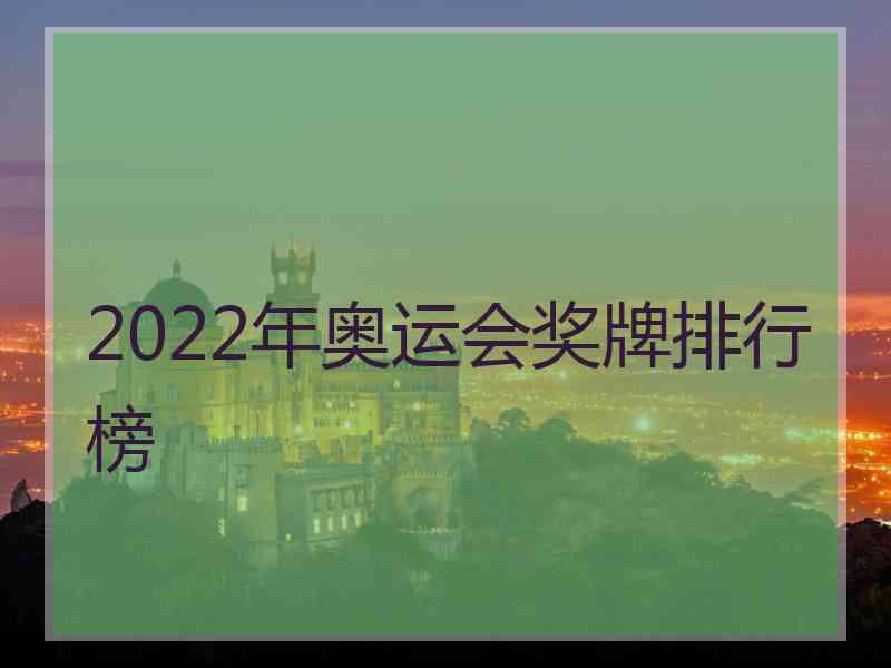 2022年奥运会奖牌排行榜