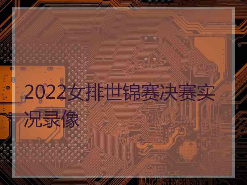 2022女排世锦赛决赛实况录像