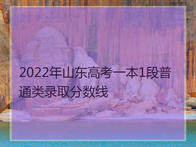 2022年山东高考一本1段普通类录取分数线