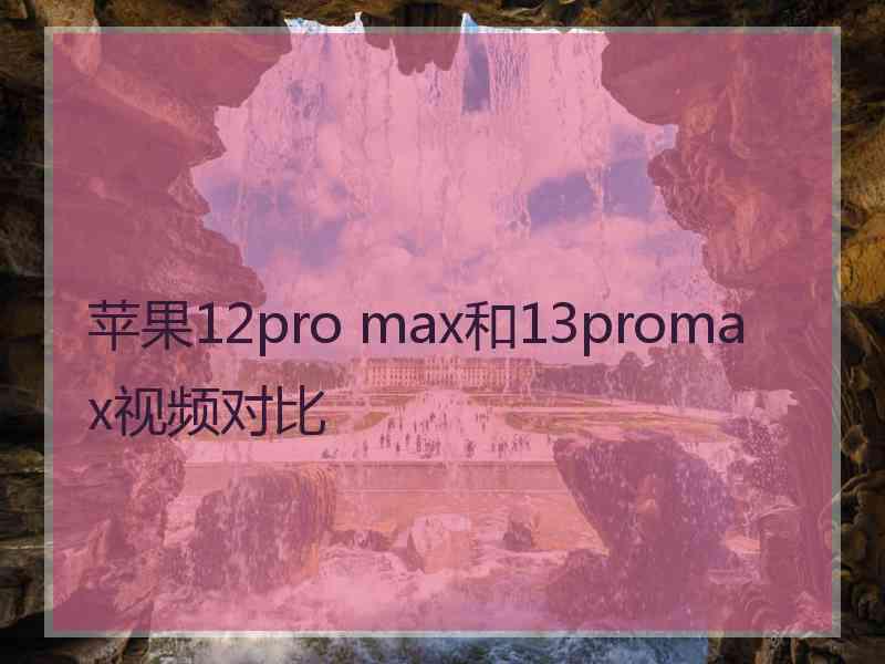 苹果12pro max和13promax视频对比